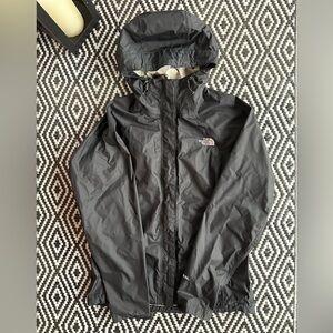 The North Face black raincoat